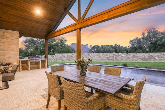 view of patio / terrace with fence and area for grilling