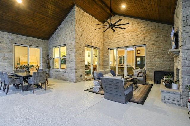 1117 Eagle Point Dr, Georgetown, TX 78628 - view of patio / terrace featuring outdoor lounge area, outdoor dining space, and a ceiling fan