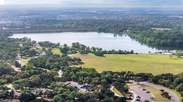 1621 Winding Stream Trl, Leander, TX 78641 - drone / aerial view of a nearby body of water and a heavily wooded area