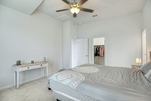 532 Tanda Ln, Hutto, TX 78634 - bedroom with carpet floors, ceiling fan, and a spacious closet