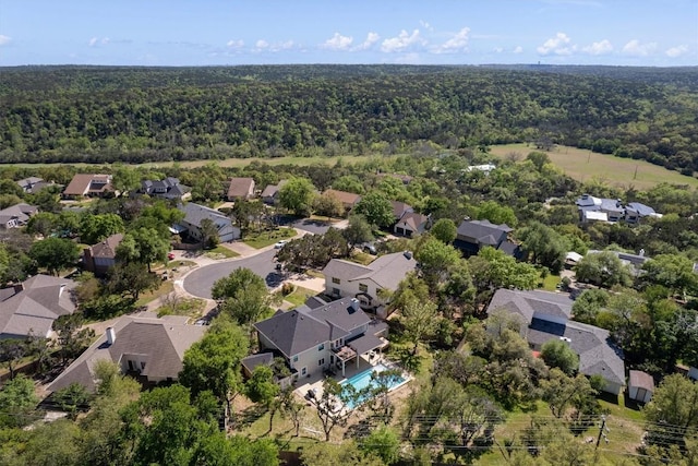 9800 Knotty Pine Cv, Austin, TX 78750 - bird's eye view with a residential view and a forest view