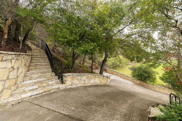 5310 Scenic View Dr, Austin, TX 78746 - exterior space with a patio and stairs