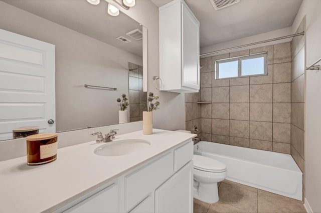 2208 Pecan Island Dr, Leander, TX 78641 - bathroom featuring tile patterned flooring, vanity, and shower / washtub combination
