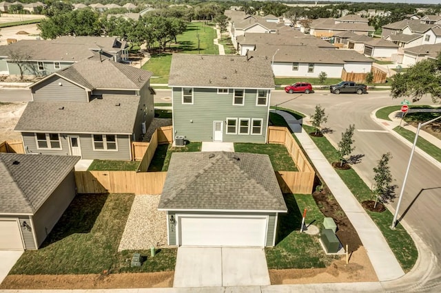 drone / aerial view with a residential view