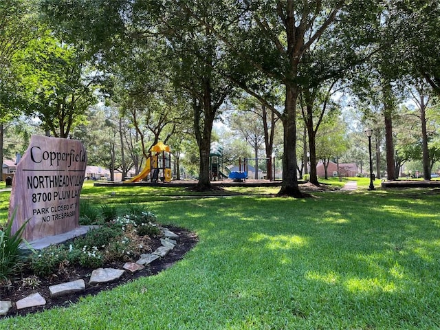 8610 Pine Falls Dr, Houston, TX 77095 - view of property's community featuring playground community and a lawn