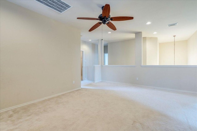 3012 Centennial Olympic Park, Austin, TX 78732 - empty room featuring light carpet, recessed lighting, ceiling fan, and baseboards
