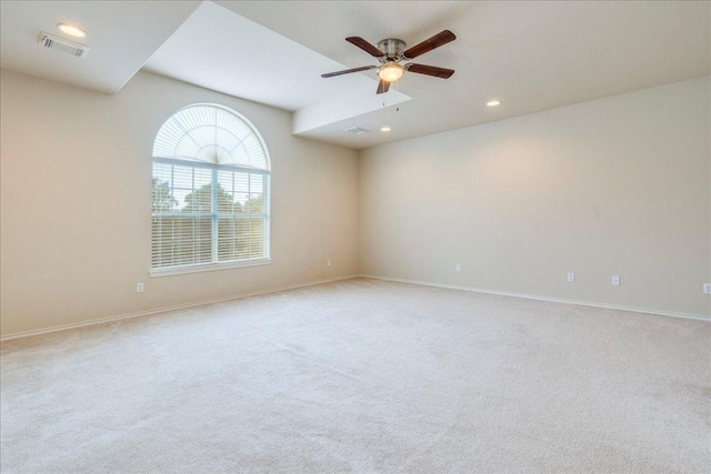 3012 Centennial Olympic Park, Austin, TX 78732 - empty room with ceiling fan, baseboards, light carpet, and recessed lighting