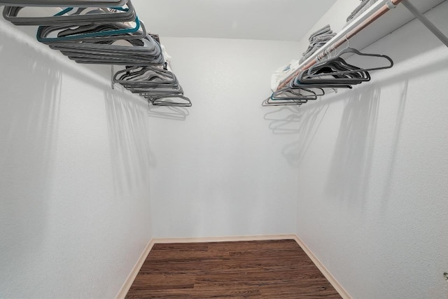 spacious closet with wood finished floors