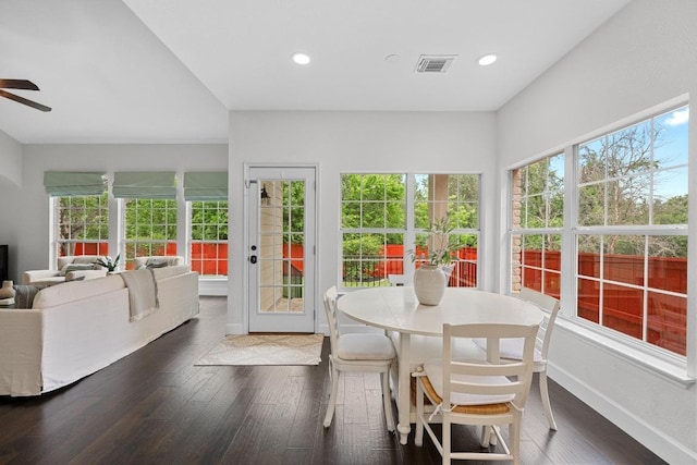 10700 Galsworthy Ln, Austin, TX 78739 - sunroom / solarium with visible vents, plenty of natural light, and hardwood / wood-style flooring