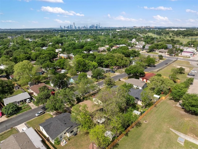 aerial view with a city view