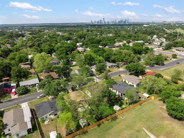 drone / aerial view featuring a city view