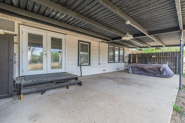 1052 Dunlap Dr, New Braunfels, TX 78130 - view of patio / terrace with fence and french doors