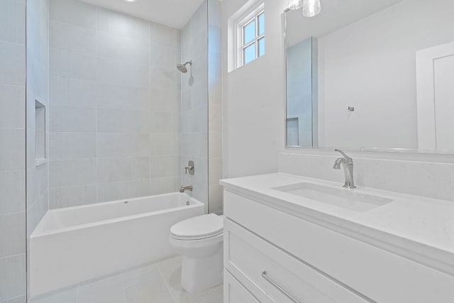 6013 Silver Luna Way, Austin, TX 78738 - full bathroom featuring vanity, shower / bathtub combination, and tile patterned flooring