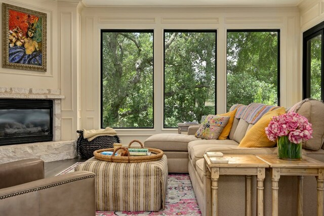 3705 Dogwood Creek Cv, Austin, TX 78746 - sunroom with a decorative wall