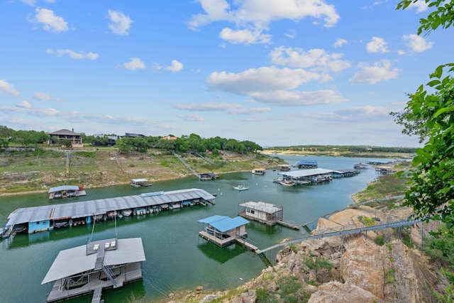 exterior space featuring a floating dock