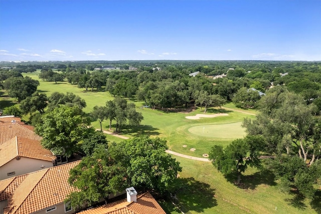 birds eye view of property featuring golf course view