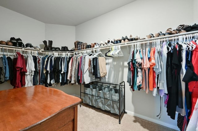 spacious closet with carpet flooring