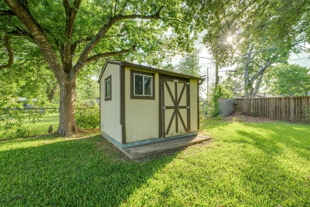 8504 Burrell Dr, Austin, TX 78757 - view of shed with a fenced backyard