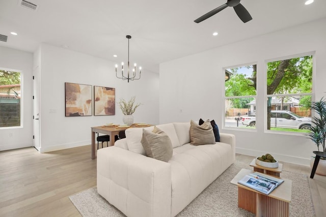 6110 Atwood St Unit 1, Austin, TX 78741 - living area with visible vents, recessed lighting, and light wood finished floors