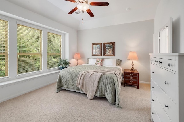 2229 Sauterne Dr, Leander, TX 78641 - bedroom with baseboards, light carpet, and a ceiling fan