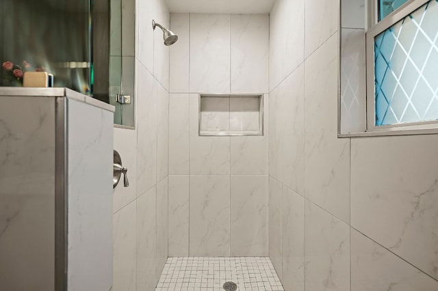 full bathroom with a shower stall