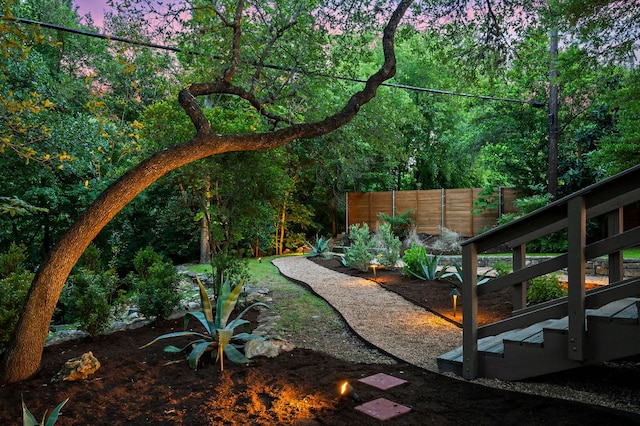 view of yard featuring fence