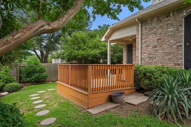 wooden terrace with fence