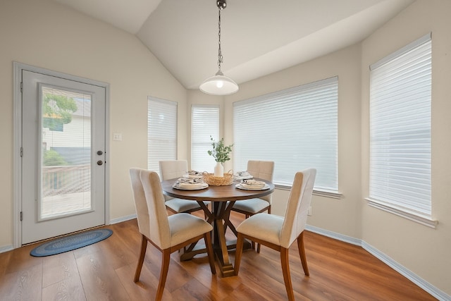 14725 Irondale Dr, Austin, TX 78717 - dining room featuring light wood-style floors and vaulted ceiling
