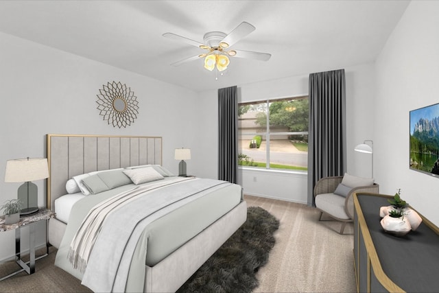 8301 Summer Side Dr Unit 167, Austin, TX 78759 - carpeted bedroom featuring a ceiling fan