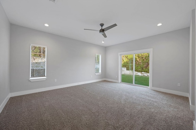 3503 Constitution Dr, Lago Vista, TX 78645 - carpeted empty room with ceiling fan and recessed lighting