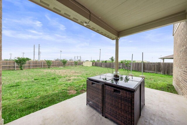 view of patio / terrace with outdoor dining area and a fenced backyard