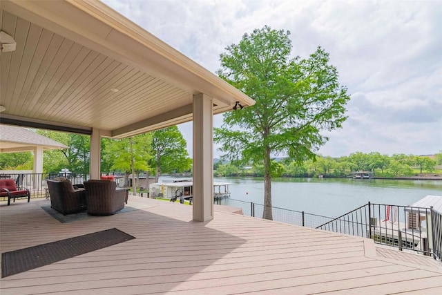 2228 Williams Lakeshore Dr, Kingsland, TX 78639 - wooden deck with a water view