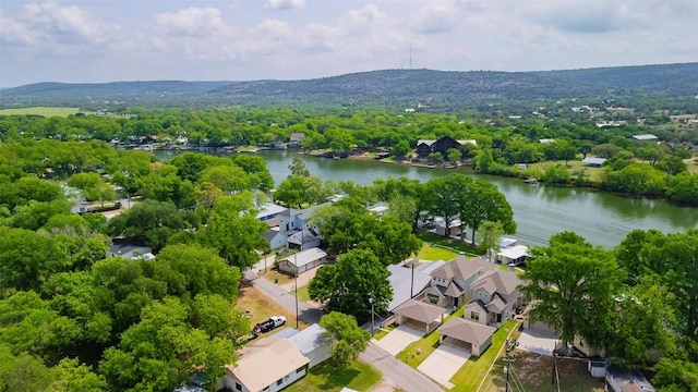 2228 Williams Lakeshore Dr, Kingsland, TX 78639 - drone / aerial view with a water view and a residential view