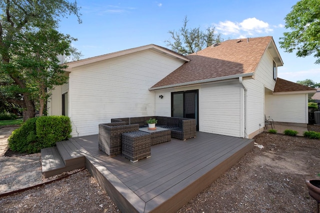 deck with central AC and an outdoor hangout area