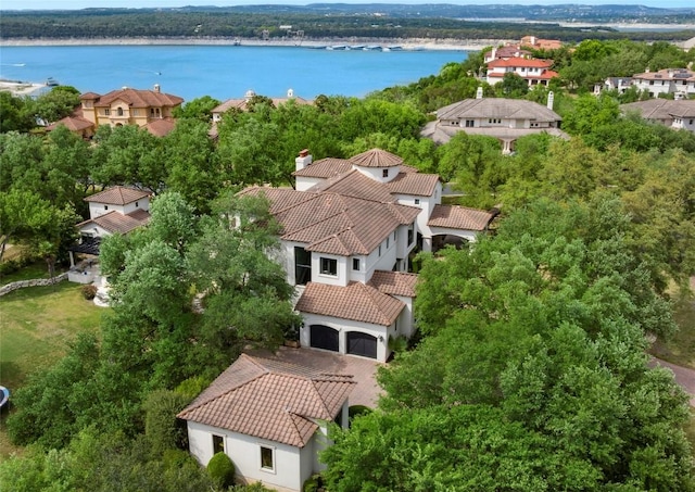 201 Costa Bella Dr, Austin, TX 78734 - aerial perspective of suburban area featuring a nearby body of water