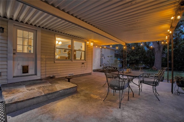 view of patio with outdoor dining area