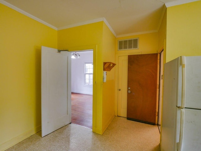 810 E 45th St, Austin, TX 78751 - kitchen featuring freestanding refrigerator and ornamental molding