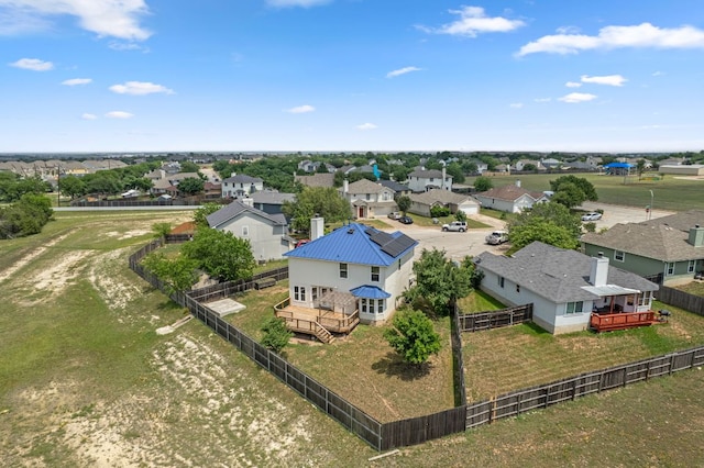 aerial view with a residential view
