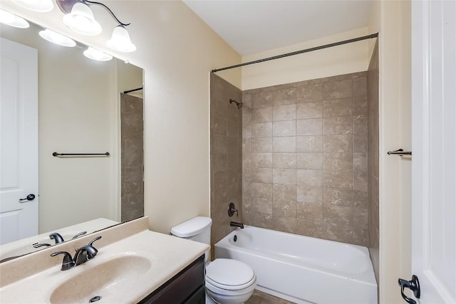 full bathroom with vanity, toilet, and shower / washtub combination