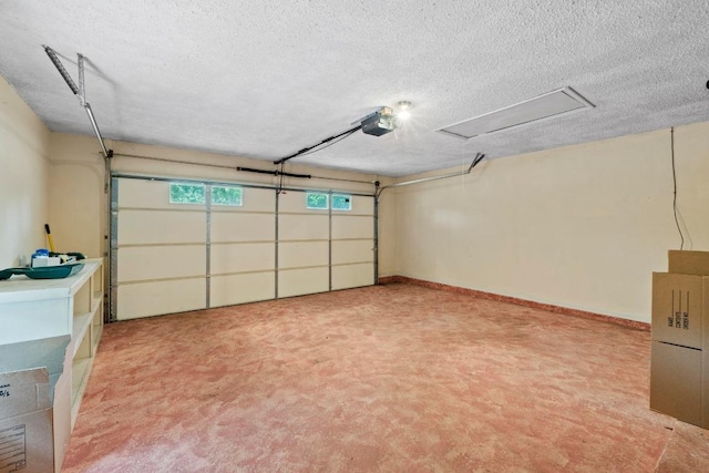 garage featuring baseboards and a garage door opener