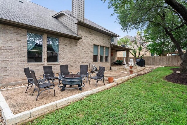 3912 Walsh Ranch Blvd, Round Rock, TX 78681 - view of yard with an outdoor fire pit and a patio