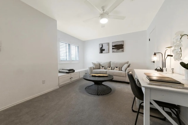 12407 Old Salt Trl, Austin, TX 78732 - living area featuring carpet floors and a ceiling fan