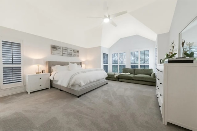 12407 Old Salt Trl, Austin, TX 78732 - carpeted bedroom featuring ceiling fan and vaulted ceiling