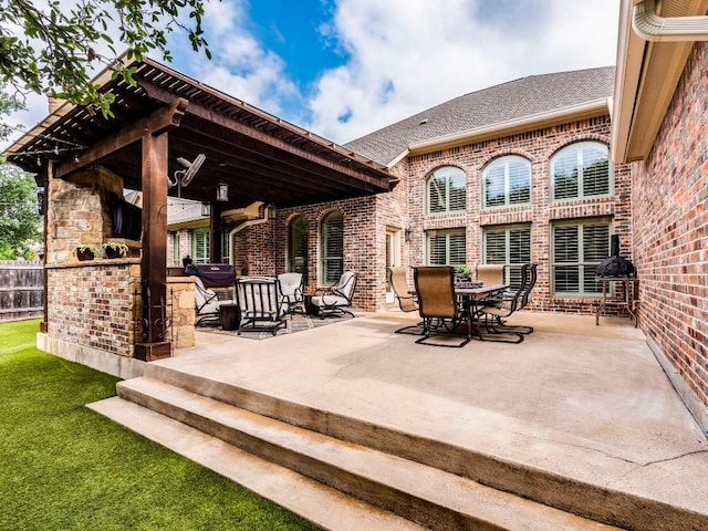 view of patio featuring outdoor dining space