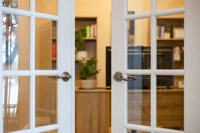 doorway to outside featuring french doors