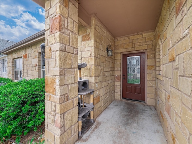 419 Spyglass St, Marble Falls, TX 78654 - property entrance with stone siding