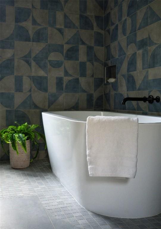 interior space with a freestanding bath