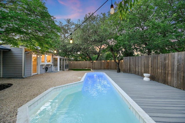 3514 Lakeland Dr, Austin, TX 78731 - view of pool featuring a fenced backyard and a wooden deck