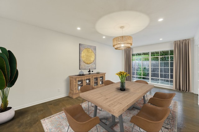 3514 Lakeland Dr, Austin, TX 78731 - dining space featuring wood finished floors, baseboards, and recessed lighting