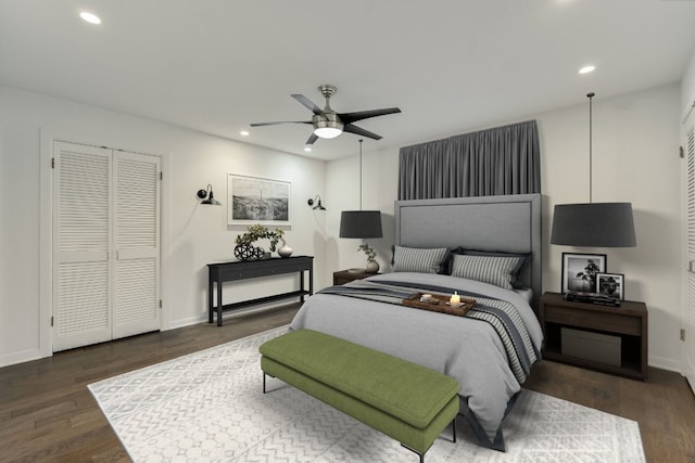 3514 Lakeland Dr, Austin, TX 78731 - bedroom featuring wood finished floors, baseboards, and recessed lighting